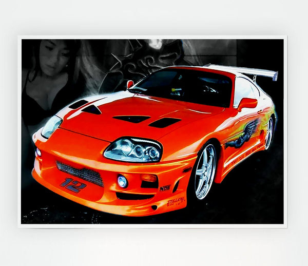 Toyota Supra Fast And The Furious Print Poster Wall Art