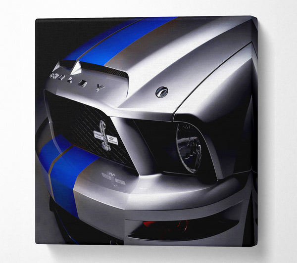 A Square Canvas Print Showing Shelby Mustang Grill Square Wall Art