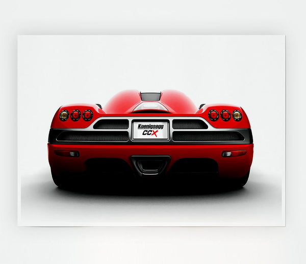 Keonigsegg Super Car Rear Print Poster Wall Art