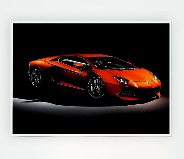 Lamborghini Aventador Orange Print Poster Wall Art