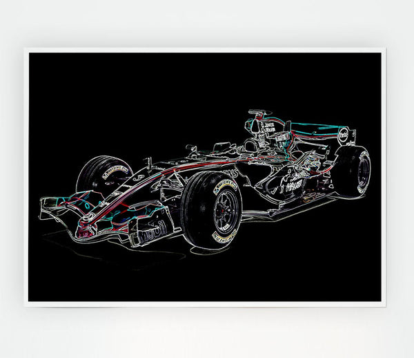 Formula One Side Profile 2 Print Poster Wall Art