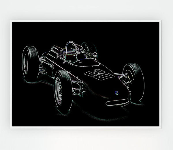 Formula One Retro Print Poster Wall Art