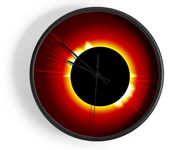 Stunning Fire Sun Eclipse Clock - Wallart-Direct UK