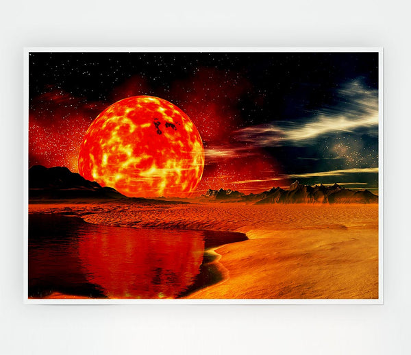 The Sun On Mars Print Poster Wall Art