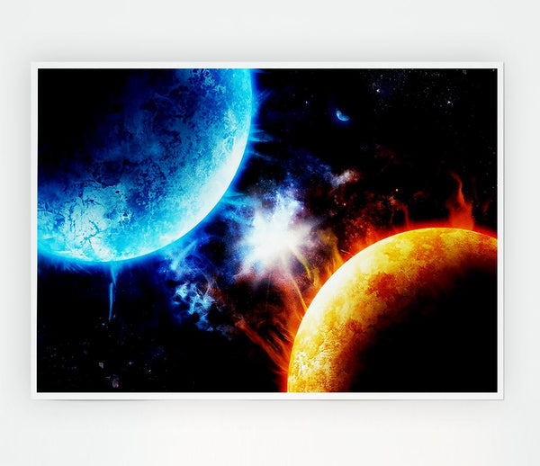 Hot And Cold Galaxies Print Poster Wall Art