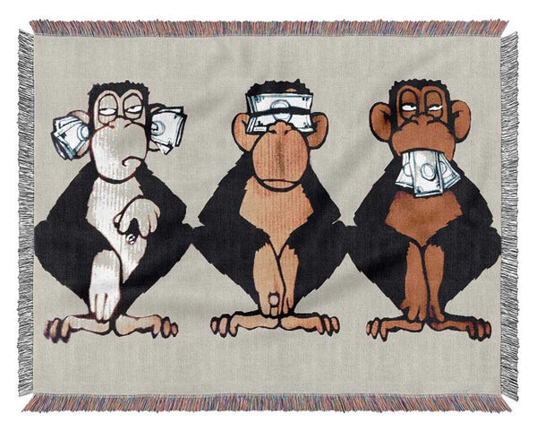 Money Monkeys Wise Woven Blanket