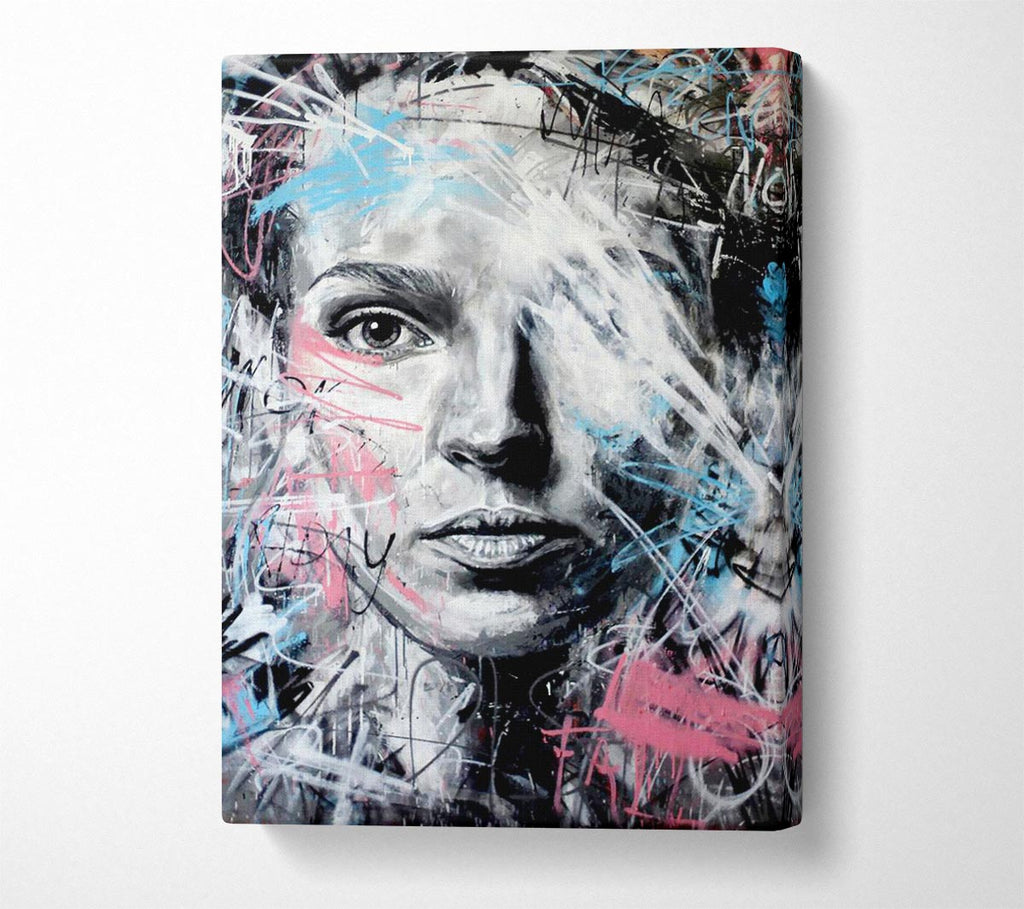 Picture of Pink And Blue Face Canvas Print Wall Art