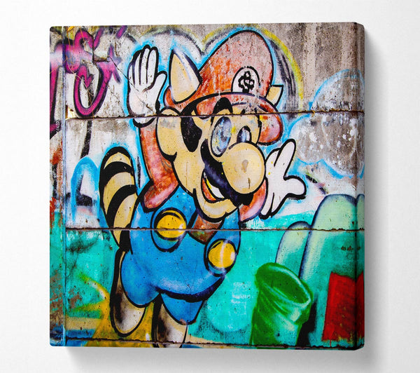 Picture of Mario Fly Square Canvas Wall Art