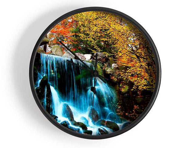 The Autumn Forest Waterfall Clock - Wallart-Direct UK