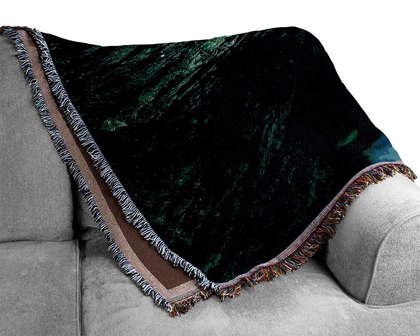 The Rock Formation Waterfall Woven Blanket