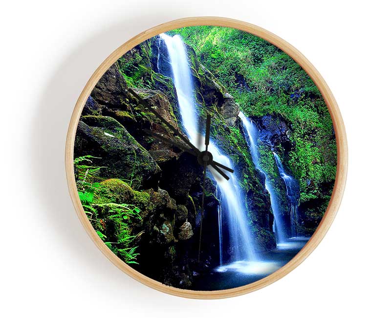 Waterfall Paradise Trio Clock - Wallart-Direct UK
