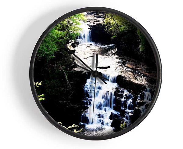 Forest Waterfall Gush Clock - Wallart-Direct UK