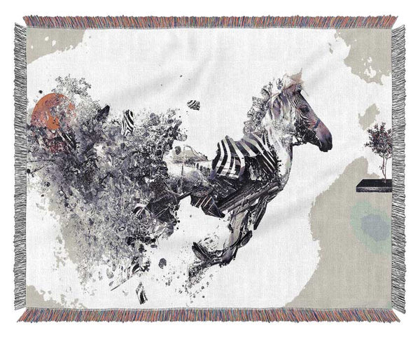 Abstract Zebra Woven Blanket