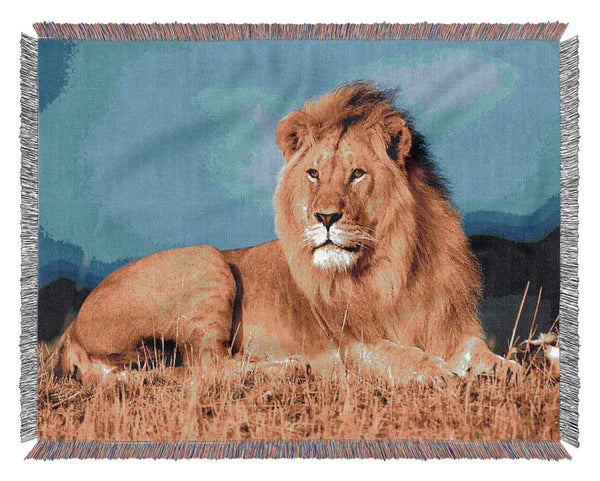 African Lion King Woven Blanket