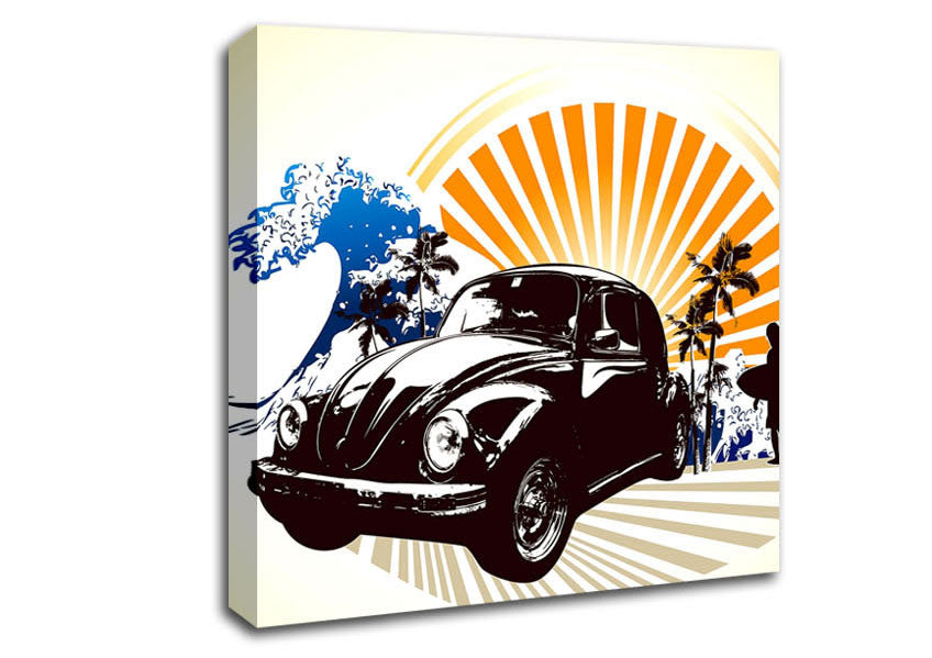 Picture of Vintage Volkswagen Beetle Square Canvas Wall Art