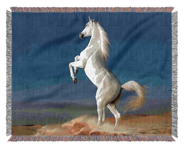 White Horse Stance Woven Blanket