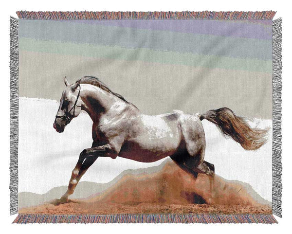 Wild Horse Running Woven Blanket