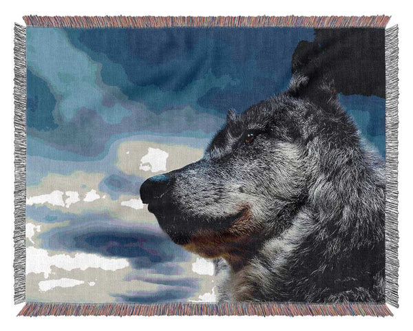 Wolf Clouds Woven Blanket