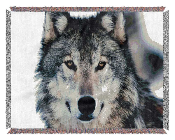 Wolf Face Woven Blanket