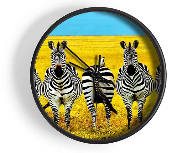 Zebra Line-Up Clock - Wallart-Direct UK
