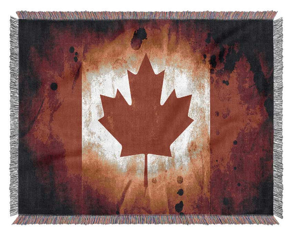 Canadian Flag Grunge Woven Blanket