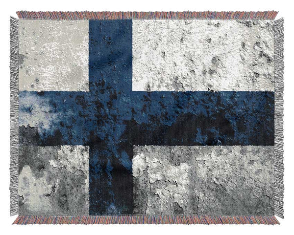 Finland Flag Woven Blanket