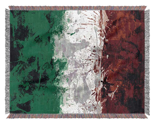 Grunge Flag Of Italy Woven Blanket