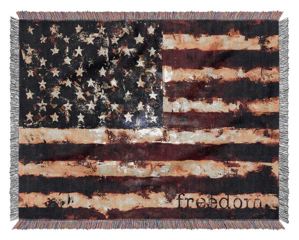 Freedom Flag Usa Woven Blanket