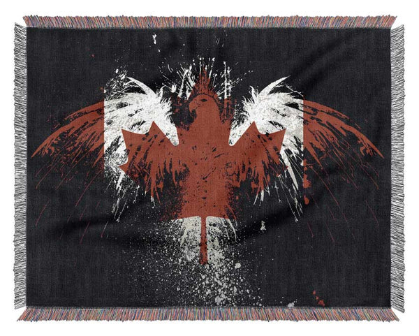 Canadian Eagle Flag Woven Blanket
