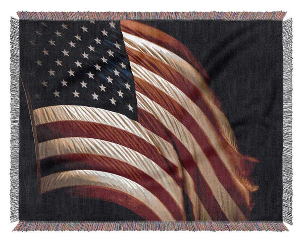 Flag Of America Woven Blanket