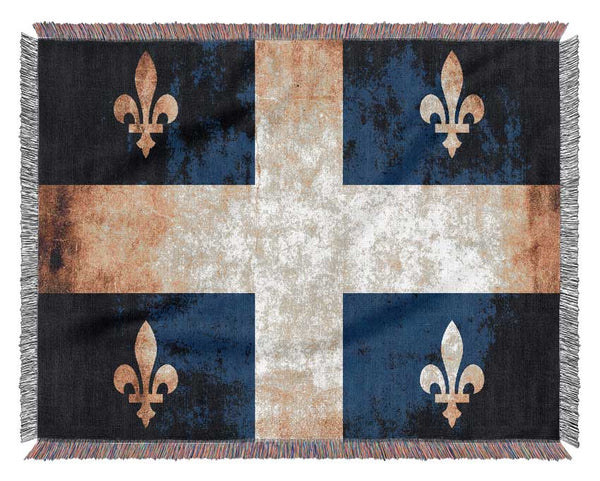 Canada Quebec Flag Woven Blanket
