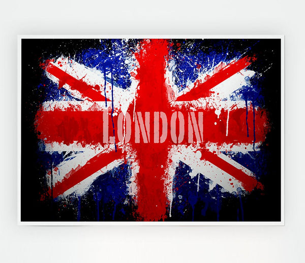 London Uk Flag Print Poster Wall Art