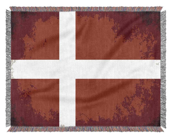 Denmark Flag Grunge Woven Blanket