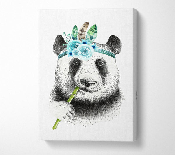 Picture of Panda Bamboo Canvas Print Wall Art