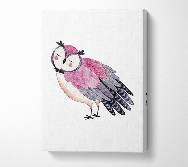 Picture of Pink Owl Canvas Print Wall Art