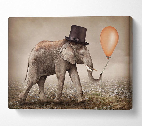 Picture of Top Hat Elephant Canvas Print Wall Art