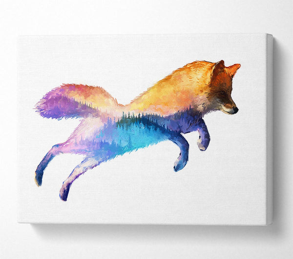 Picture of Fox Pounce Canvas Print Wall Art