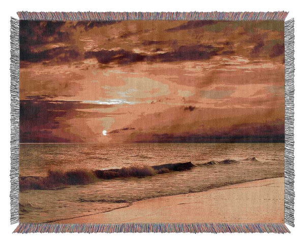 Sunset Waves 1 Woven Blanket