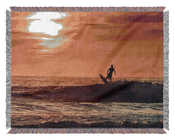 Sunset Surfing Woven Blanket