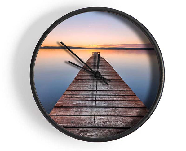 Tranquil Dock To The Sun Clock - Wallart-Direct UK