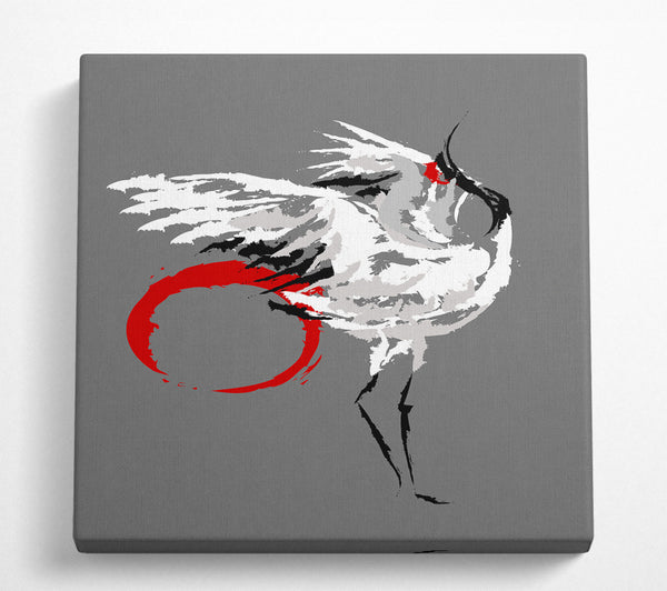 A Square Canvas Print Showing Japanese Crane 2 Square Wall Art