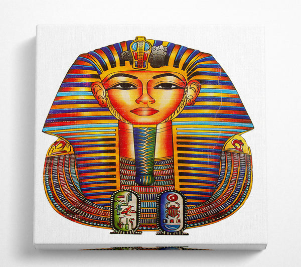 A Square Canvas Print Showing Egyptian King Tutankhamun Square Wall Art