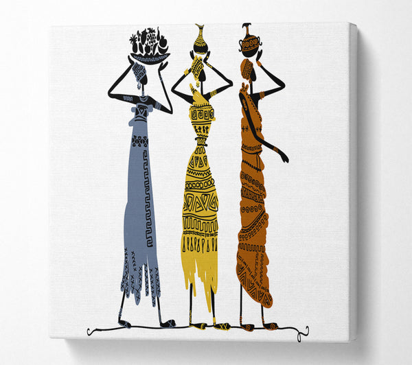 A Square Canvas Print Showing African Tribal Art 29 Square Wall Art