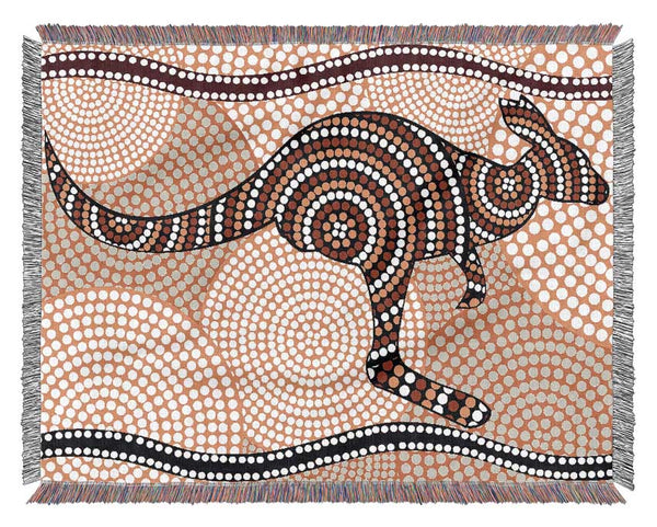 Aboriginal Kangaroo 4 Woven Blanket