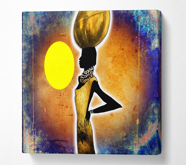A Square Canvas Print Showing African Tribal Art 3 Square Wall Art