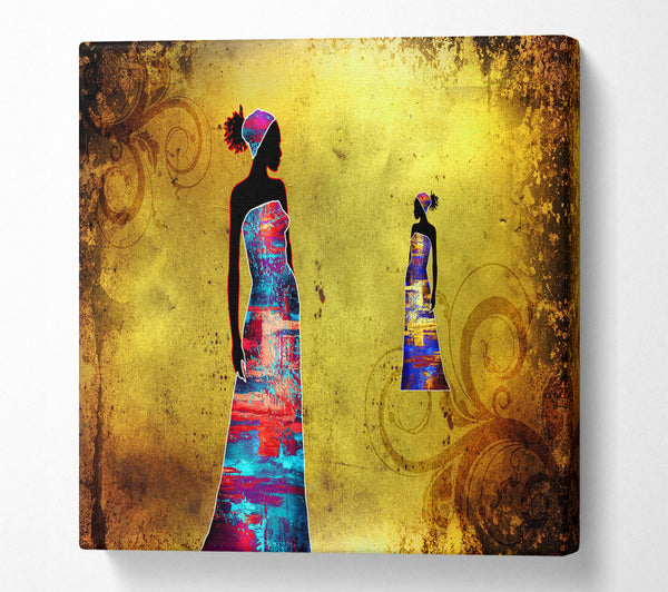 A Square Canvas Print Showing African Tribal Art 4 Square Wall Art