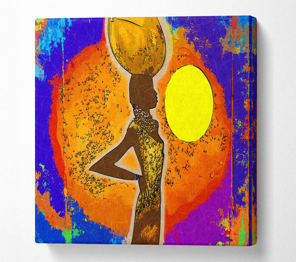 A Square Canvas Print Showing African Tribal Art 5 Square Wall Art