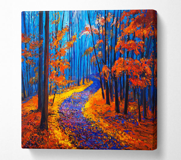 A Square Canvas Print Showing Stunning Autumn Walk Square Wall Art