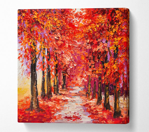A Square Canvas Print Showing Red Delight Square Wall Art