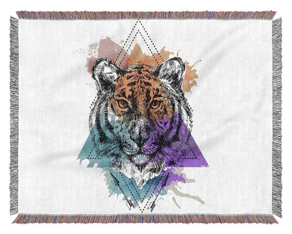 Tiger Paint Splat Woven Blanket